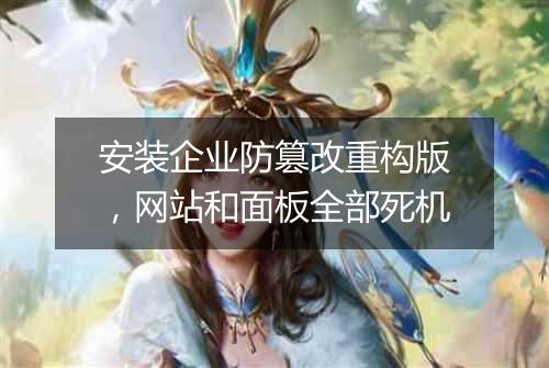 安装企业防篡改重构版,网站和面板全部死机