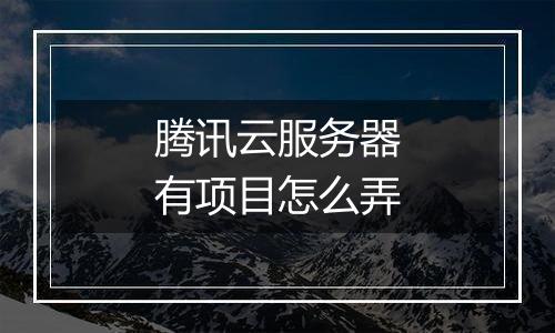 腾讯云服务器有项目怎么弄