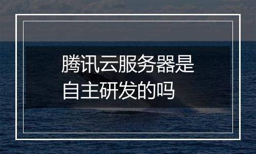 腾讯云服务器是自主研发的吗