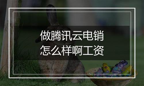 做腾讯云电销怎么样啊工资