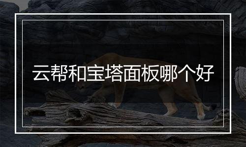云帮和宝塔面板哪个好