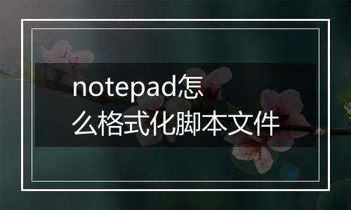 notepad怎么格式化脚本文件