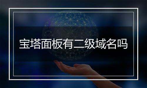 宝塔面板有二级域名吗
