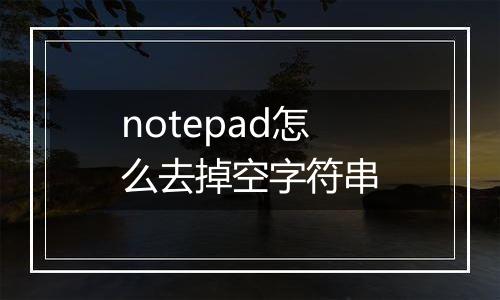 notepad怎么去掉空字符串