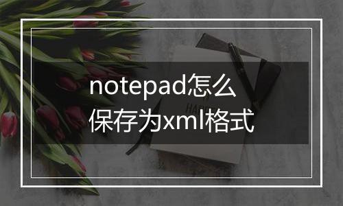 notepad怎么保存为xml格式