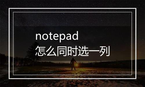 notepad怎么同时选一列