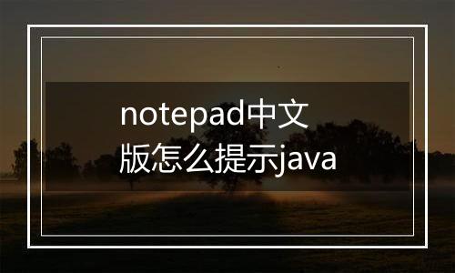 notepad中文版怎么提示java