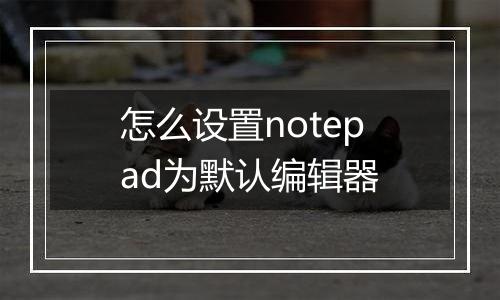 怎么设置notepad为默认编辑器