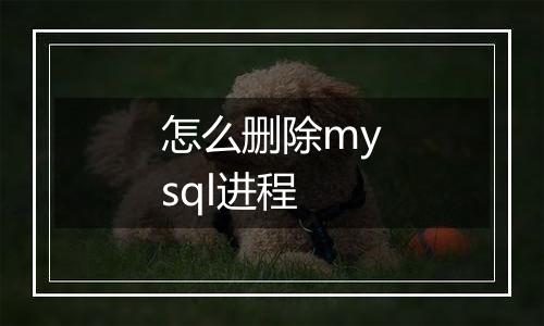 怎么删除mysql进程