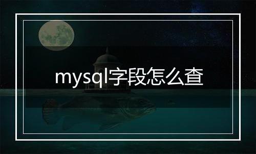 mysql字段怎么查