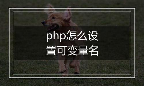 php怎么设置可变量名