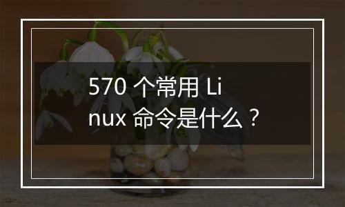 570 个常用 Linux 命令是什么?