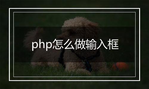 php怎么做输入框