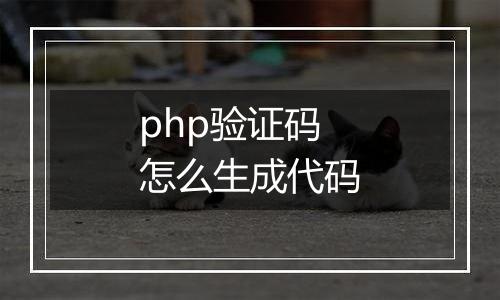php验证码怎么生成代码