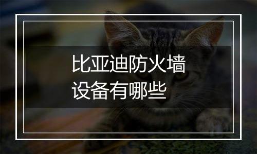 比亚迪防火墙设备有哪些