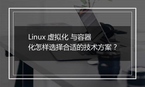 Linux 虚拟化 与容器化怎样选择合适的技术方案?
