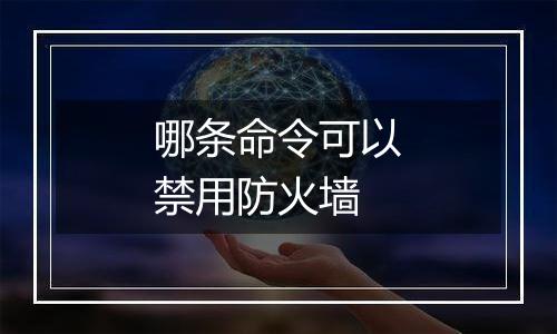 哪条命令可以禁用防火墙