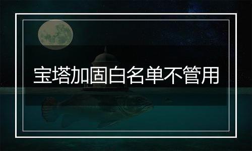 宝塔加固白名单不管用
