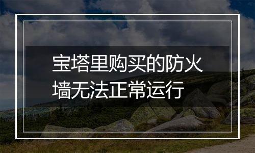 宝塔里购买的防火墙无法正常运行