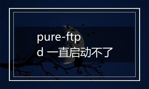 pure-ftpd 一直启动不了