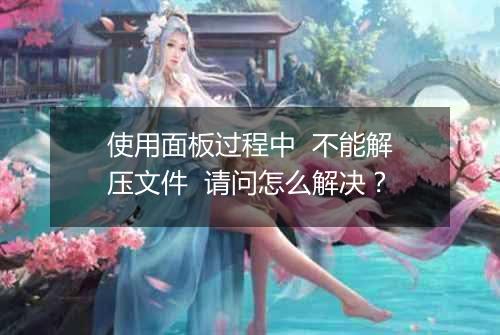 使用面板过程中 不能解压文件 请问怎么解决?