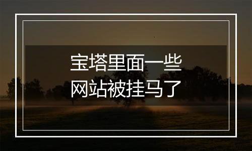 宝塔里面一些网站被挂马了
