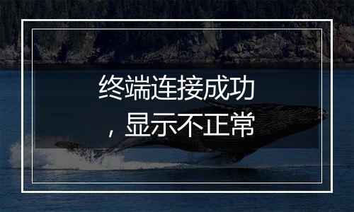 终端连接成功，显示不正常