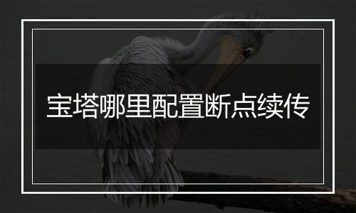 宝塔哪里配置断点续传
