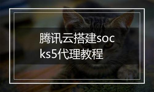 腾讯云搭建socks5代理教程