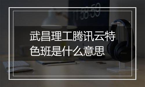 武昌理工腾讯云特色班是什么意思