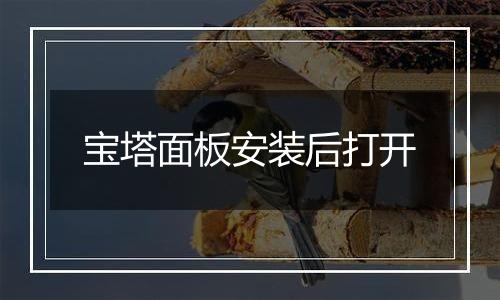 宝塔面板安装后打开