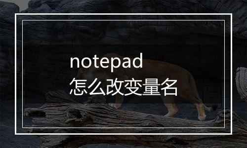 notepad怎么改变量名
