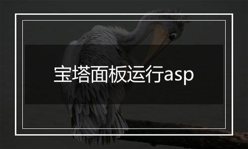 宝塔面板运行asp