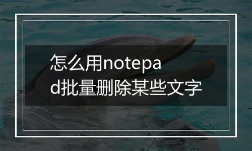怎么用notepad批量删除某些文字
