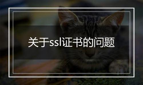 关于ssl证书的问题