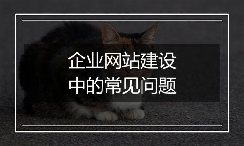 企业网站建设中的常见问题