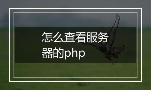 怎么查看服务器的php