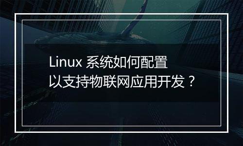 Linux 系统如何配置以支持物联网应用开发?