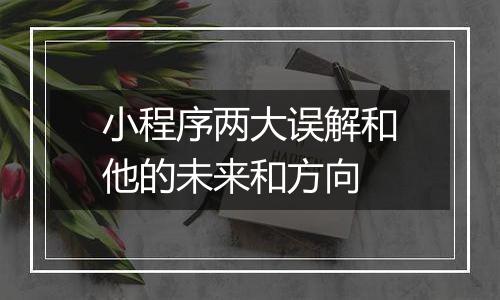 小程序两大误解和他的未来和方向