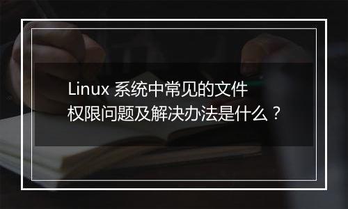 Linux 系统中常见的文件权限问题及解决办法是什么?