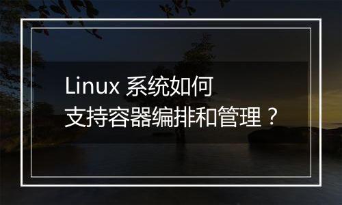 Linux 系统如何支持容器编排和管理?