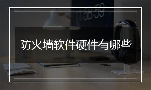 防火墙软件硬件有哪些