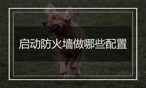 启动防火墙做哪些配置