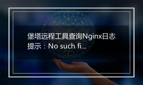 堡塔远程工具查询Nginx日志提示：No such file or directory