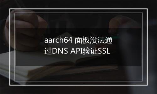 aarch64 面板没法通过DNS API验证SSL