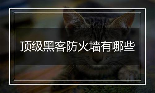 顶级黑客防火墙有哪些