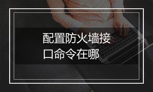配置防火墙接口命令在哪