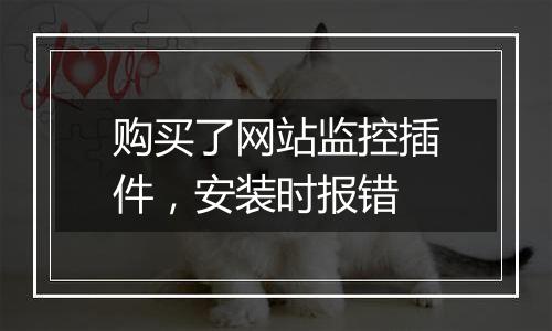 购买了网站监控插件,安装时报错
