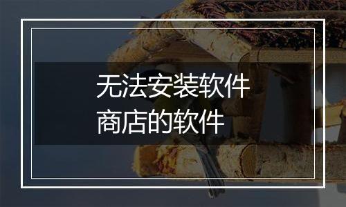 无法安装软件商店的软件