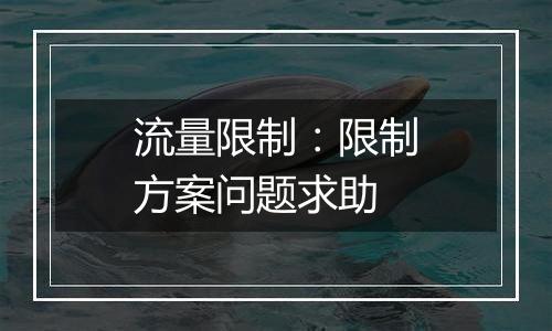 流量限制:限制方案问题求助